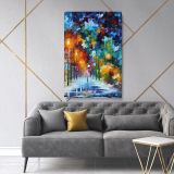 Romantic Winter Palette Knife Art Oil Painting by Leonid Afremov Canvas Wall Art - Image 3