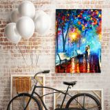 Palette Knife Art Misty Mood Night Oil Painting by Leonid Afremov Canvas Wall Art - Image 3
