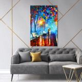 Palette Knife Art Misty Mood Night Oil Painting by Leonid Afremov Canvas Wall Art - Image 2