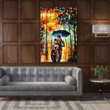 Palette Knife Art Warm Night Oil Painting by Leonid Afremov Canvas Wall Art