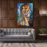 Tiger Palette Knife Oil Painting by Leonid Afremov Animal Canvas Wall Art