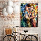 Palette Knife Art "LAST KISS" Oil Painting by Leonid Afremov Canvas Wall Art - Image 4