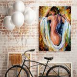 Modest Girl Palette Knife Art Oil Painting by Leonid Afremov Canvas Wall Art - Image 4