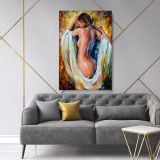 Modest Girl Palette Knife Art Oil Painting by Leonid Afremov Canvas Wall Art - Image 3