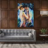 Couples Love Palette Knife Art Oil Painting by Leonid Afremov Canvas Wall Art