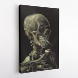 Vincent Van Gogh Painting Skull With Burning Cigarette Abstract Canvas Wall Art - Image 4