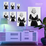 Sexy Marilyn Monroe Black and White Canvas Model Photo Poster Print Frame Home Decor Wall Artwork - Image 7