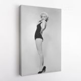 Black and White Canvas Sexy Marilyn Monroe Model Singer Nude Canvas Wall Art - Image 4