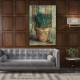 Vincent Van Gogh Painting Flower Pot with Chives Abstract Canvas Wall Art