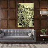 Vincent Van Gogh Painting The Garden with Flowers Abstract Canvas Wall Art