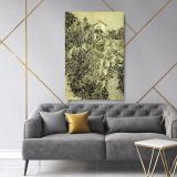 Vincent Van Gogh Painting The Garden with Flowers Abstract Canvas Wall Art - Image 2