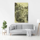 Vincent Van Gogh Painting The Garden with Flowers Abstract Canvas Wall Art - Image 3