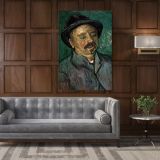 Vincent Van Gogh Painting Portrait Of A One-Eyed Man Abstract Canvas Wall Art