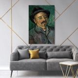 Vincent Van Gogh Painting Portrait Of A One-Eyed Man Abstract Canvas Wall Art - Image 2