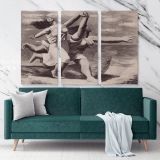Pablo Picasso: Two Women Running on the Beach Artistic Modernism Canvas Wall Art - Image 3
