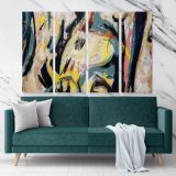 Eye of Model with Colourful Art Abstract Art Painting Canvas Photo Print Home Decor Wall Mural - Image 4