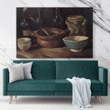 Still Life With Three Bottles And Earthenware Vessel by Vincent Van Gogh Dutch Canvas Wall Art - Image 2