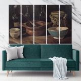 Still Life With Three Bottles And Earthenware Vessel by Vincent Van Gogh Dutch Canvas Wall Art - Image 6