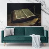 Still Life With Bible by Vincent Van Gogh Dutch Painter Original Canvas Wall Art