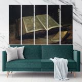 Still Life With Bible by Vincent Van Gogh Dutch Painter Original Canvas Wall Art - Image 5