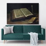 Still Life With Bible by Vincent Van Gogh Dutch Painter Original Canvas Wall Art - Image 6