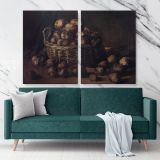 Still Life With A Basket Of Potatoes by Vincent Van Gogh Dutch Painter Original Canvas Wall Art - Image 2