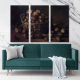 Still Life With A Basket Of Potatoes by Vincent Van Gogh Dutch Painter Original Canvas Wall Art - Image 3