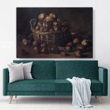 Still Life With A Basket Of Potatoes by Vincent Van Gogh Dutch Painter Original Canvas Wall Art - Image 6