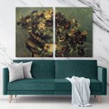 Basket With Pansies On A Table Painting by Vincent Van Gogh Dutch Painter Original Canvas Wall Art - Image 2