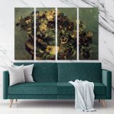 Basket With Pansies On A Table Painting by Vincent Van Gogh Dutch Painter Original Canvas Wall Art - Image 4