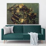 Basket With Pansies On A Table Painting by Vincent Van Gogh Dutch Painter Original Canvas Wall Art - Image 6