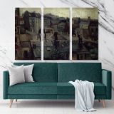 View Of The Roofs Of Paris Painting by Vincent Van Gogh Dutch Painter Original Canvas Wall Art - Image 3