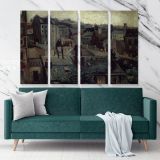 View Of The Roofs Of Paris Painting by Vincent Van Gogh Dutch Painter Original Canvas Wall Art - Image 4