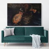 A Pair Of Shoes One Shoe Upside Down Painting by Vincent Van Gogh Dutch Painter Canvas Wall Art - Image 6