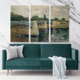 The Seine With The Pont De La Grande Jatte Painting by Vincent Van Gogh Dutch Canvas Wall Art - Image 3