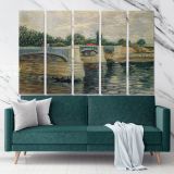 The Seine With The Pont De La Grande Jatte Painting by Vincent Van Gogh Dutch Canvas Wall Art - Image 5
