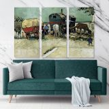 Encampment Of Gypsies With Caravans Painting by Vincent Van Gogh Dutch Painter Canvas Wall Art - Image 3