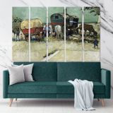 Encampment Of Gypsies With Caravans Painting by Vincent Van Gogh Dutch Painter Canvas Wall Art - Image 5