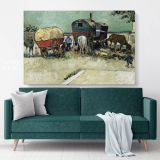 Encampment Of Gypsies With Caravans Painting by Vincent Van Gogh Dutch Painter Canvas Wall Art - Image 6