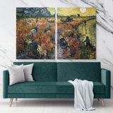 The Red Vineyard Painting by Vincent Van Gogh Dutch Painter Original wall art by Canvas Wall Art - Image 2