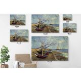 Fishing Boats on The Beech Painting by Vincent Van Gogh Dutch Painter Original wall Canvas Wall Art - Image 7