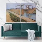 The Langlois Bridge At Arles Painting by Vincent Van Gogh Dutch Painter Original Canvas Wall Art - Image 2