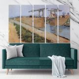 The Langlois Bridge At Arles Painting by Vincent Van Gogh Dutch Painter Original Canvas Wall Art - Image 5
