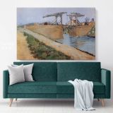 The Langlois Bridge At Arles Painting by Vincent Van Gogh Dutch Painter Original Canvas Wall Art - Image 6