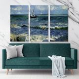 Seascape At Saintes Maries Painting by Vincent Van Gogh Dutch Painter Original wall Canvas Wall Art - Image 3