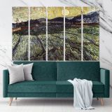 Enclosed Filed with Rising Sun Painting by Vincent Van Gogh Dutch Painter Original Canvas Wall Art - Image 5