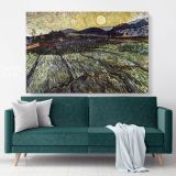Enclosed Filed with Rising Sun Painting by Vincent Van Gogh Dutch Painter Original Canvas Wall Art - Image 6