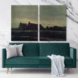 Cottages Painting by Vincent Van Gogh Dutch Painter Original Canvas Wall Art - Image 2