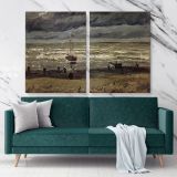 Beach At Scheveningen In Stormy Weather Painting by Vincent Van Gogh Dutch Painter Canvas Wall Art - Image 2