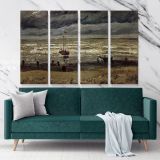 Beach At Scheveningen In Stormy Weather Painting by Vincent Van Gogh Dutch Painter Canvas Wall Art - Image 4